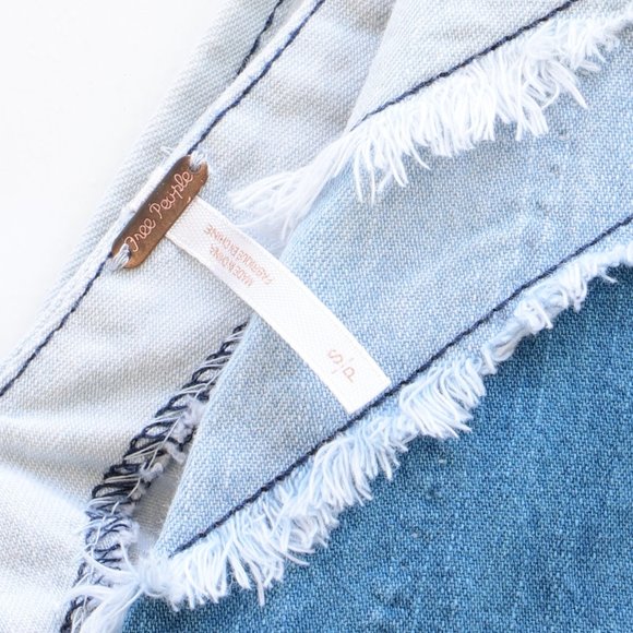 Free People - Size S Patchwork Colorblock Denim Dress - Picture 8 of 8